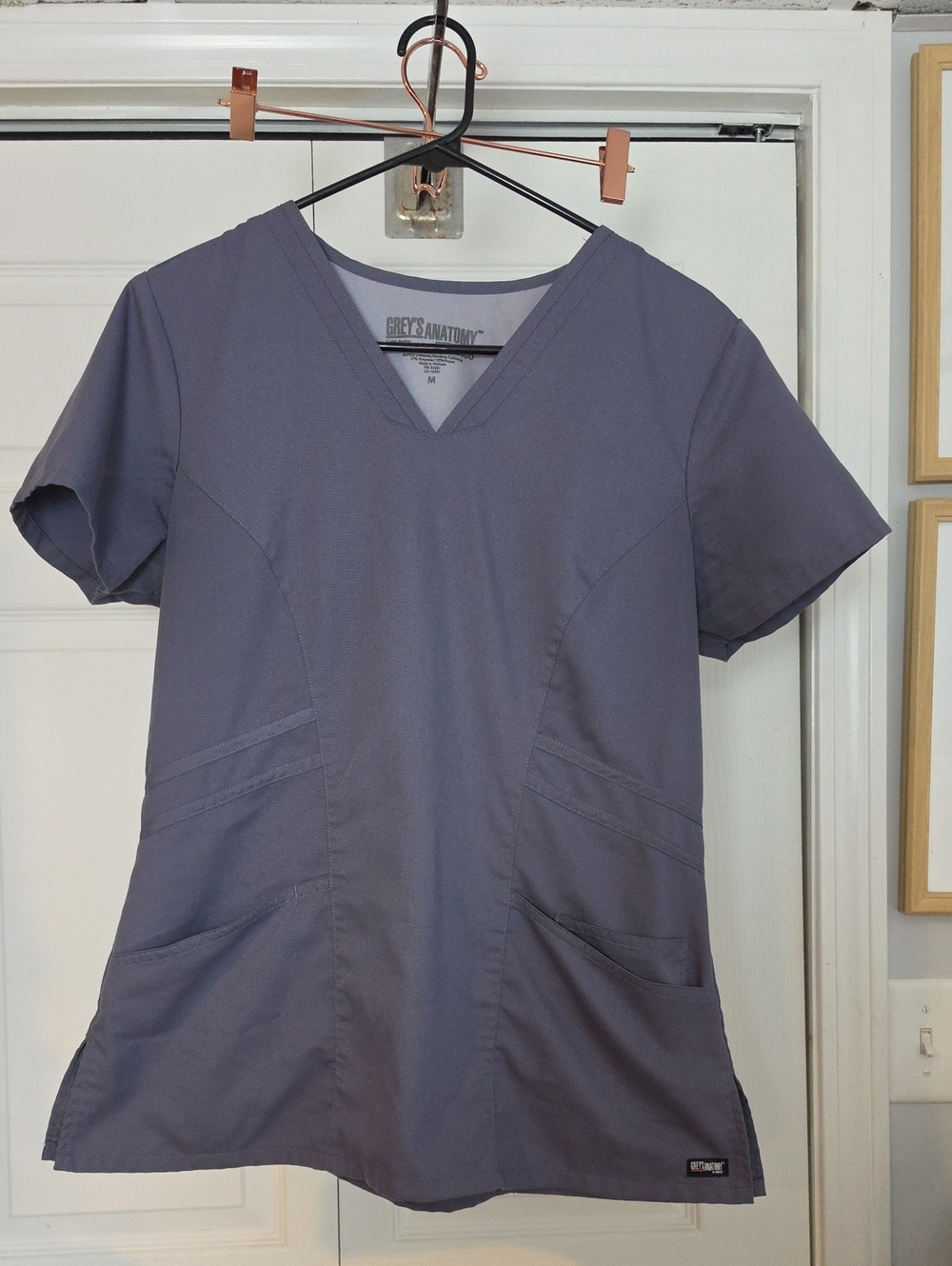 Grey's Anatomy Women's V-Neck Scrub Top in Slate